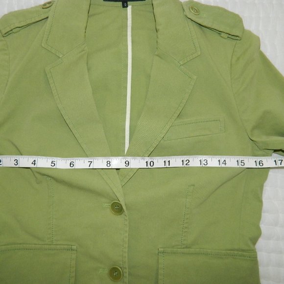 Theory Apple Green Cotton Classic Everyday Unlined Jacket/Blazer Size 0 - Picture 14 of 15